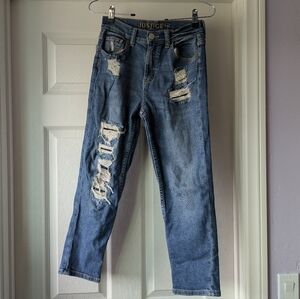 Justice Kid's Distressed Blue Jeans